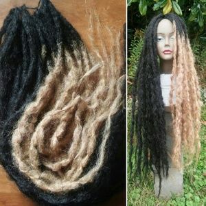 Knotty Long thick black honey blonde dreadlocks